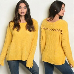 Yellow Casual Women's SO SOFT detailed sweater top